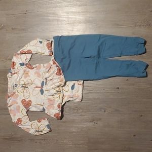 💚 Carter's | Toddler Girl Shirt and Leggings Outfit | 24 M | Butterflies